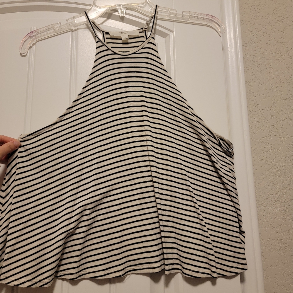 Black and white strip top